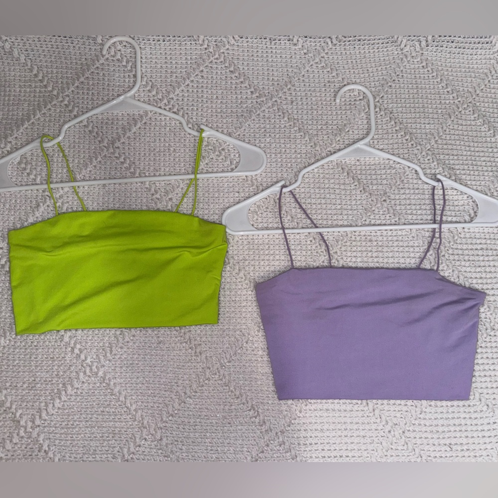 SHEIN cropped tank tops, XS purple and green